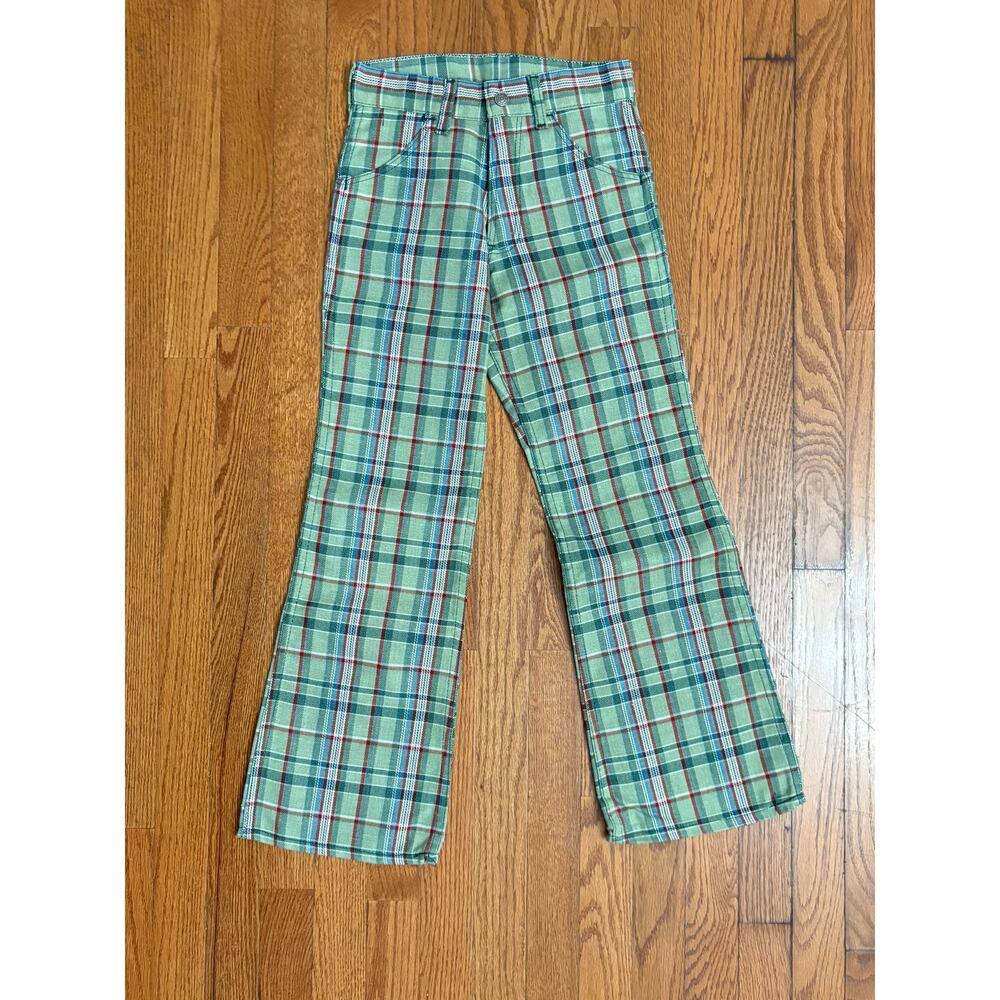 Vintage 1970s Sears Toughskins Boys Slim Plaid Pants 12 Slim Deadstock w/‎ Tags